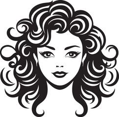 Natural Curls A Black Vector Hair Logo Divine Ebon Curls A Curly Haired Icon