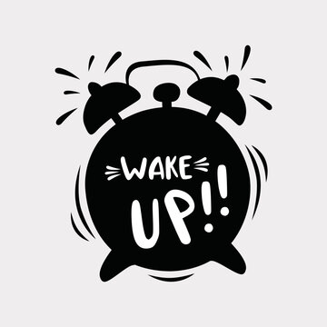 Hand drawn alarm clock doodle icon. Vector illustration isolated on white background