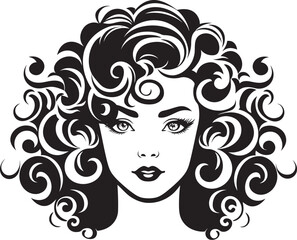 Natural Curls A Black Vector Hair Logo Divine Ebon Curls A Curly Haired Icon