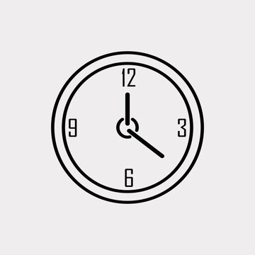 Hand drawn wall clock doodle icon. Vector illustration isolated on white background.