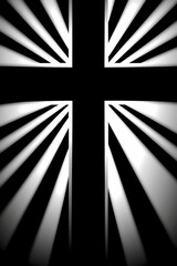 Beautiful cross shines and shines in the midst of darkness. Jesus is the light that shines in the darknes