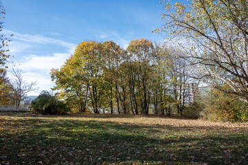 Autumn view of South Park in city of Sofia, Bulgaria