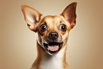 Obraz premium dog pet amazed expression against wall background. ai generated