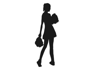 Pose Of A Female Cheerleaders Silhouette