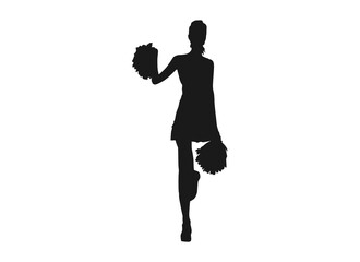 Pose Of A Female Cheerleaders Silhouette