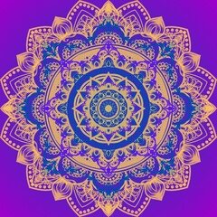 Mandala design in violet background