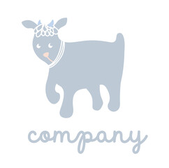 Cute Lamb Logo. Baby Sheep. Goat Character. Vector EPS + JPEG + Transparent PNG