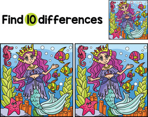 Mermaid Princess Find The Differences