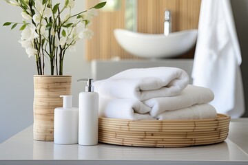 In the bathroom you will find towels in a pristine white color along with toothbrushes made from...