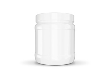 White Plastic Dietary Supplement  Jar