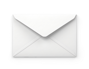 white office envelope isolated with soft shadow