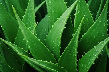 Medicinal aloe vera plant leaves
