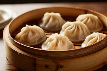 Steamed dumplings called xiaolongbao