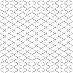 Seamless pattern with paseo ornament. Oriental traditional ornamentation with repeated rounded shapes. Window tracery wallpaper. Grid motif. Digital paper, textile print, web design. Vector art image.