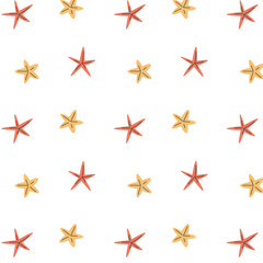 starfish pattern on a transparent background, vector marine graphics, minimalist design.