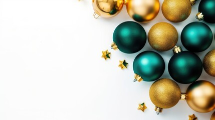 Naklejka na ściany i meble Merry Christmas and Happy New Year. Christmas background with decorative holiday decorations