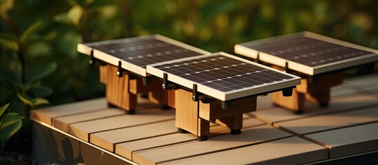 Solar panels that are compact in size and designed specifically for illuminating outdoor areas - obrazy, fototapety, plakaty