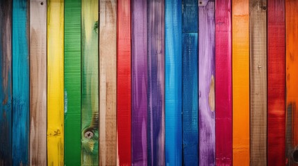 Old rustic abstract painted wooden wall table floor texture - wood background panorama banner long, rainbow painting colors LGBT, seamless pattern. Decor concept. Wallpaper concept. Art concept. Desig