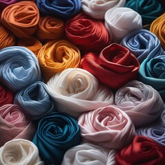 Colorful Assortment of Cloth Materials: A Textile Spectrum