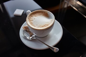 Coffee cup on table