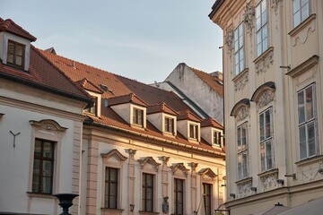 Fototapeta na wymiar Townhouses in Prague