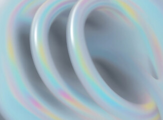 a blue and purple curve 3d object with a white background, an abstract painting with a blue, orange, and yellow background