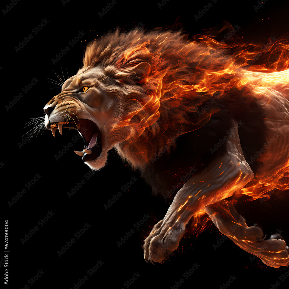 Canvas Prints flaming lion