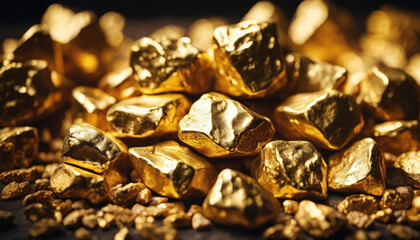 Pile of gold nuggets
