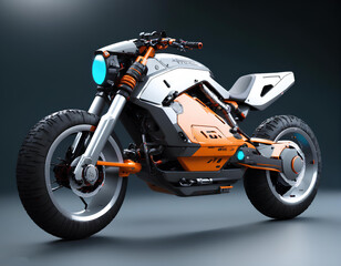 近未来的なバイク、サイバーパンクなデザイン｜Futuristic bike, cyberpunk design. Generative AI