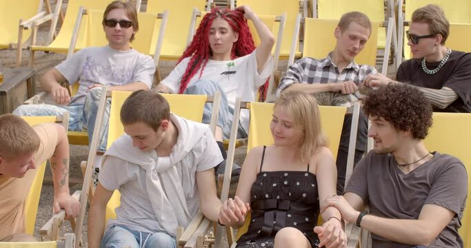 Girl and two guys, people lifestyle. Kissing. Romantic relationships among three individuals polyamory, involve consensually and openly loving and connecting with multiple partners simultaneously.