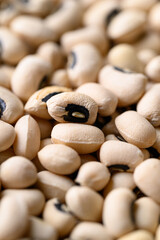 Black eye peas or cowpeas background, Food ingredients