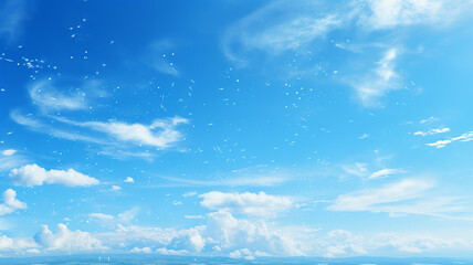 background blue sky with light white clouds, abstract view of the sky