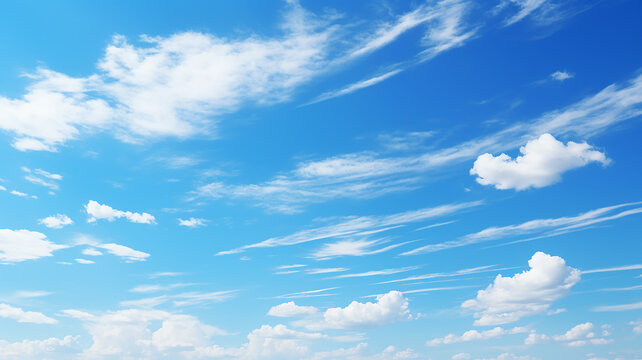 background blue sky with light white clouds, abstract view of the sky