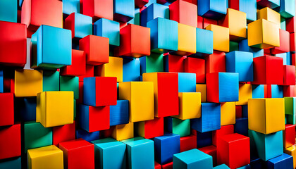 Fototapeta na wymiar colored wooden cubes