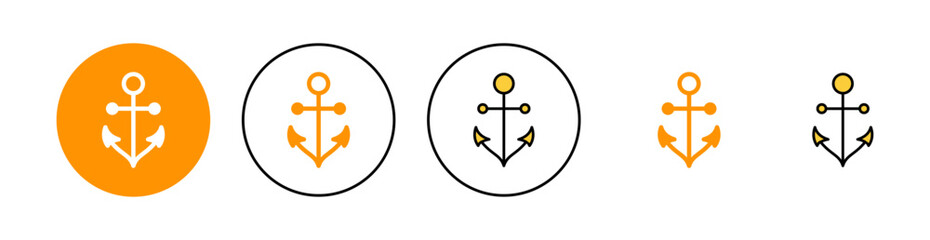 Anchor icon set for web and mobile app. Anchor sign and symbol. Anchor marine icon.