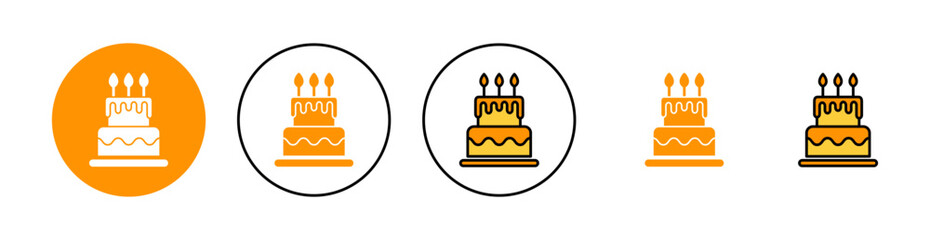 Cake icon set  for web and mobile app. Cake sign and symbol. Birthday cake icon