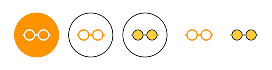 Glasses icon set for web and mobile app. Glasses sign and symbol