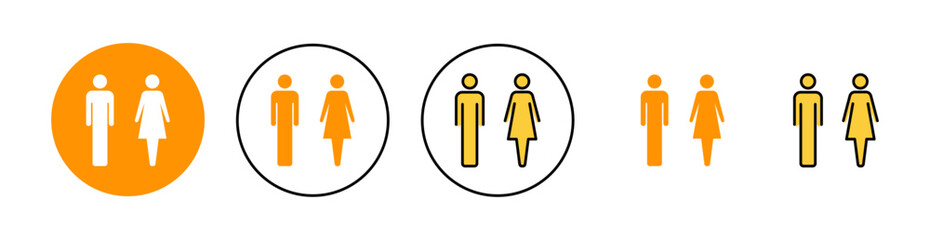 Man and woman icon set  for web and mobile app. male and female sign and symbol. Girls and boys