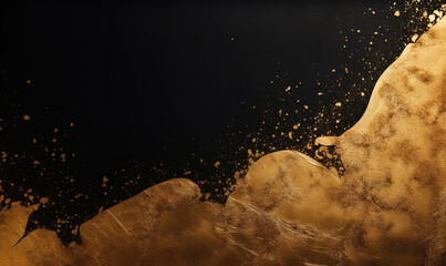 golden foil abstract background in black