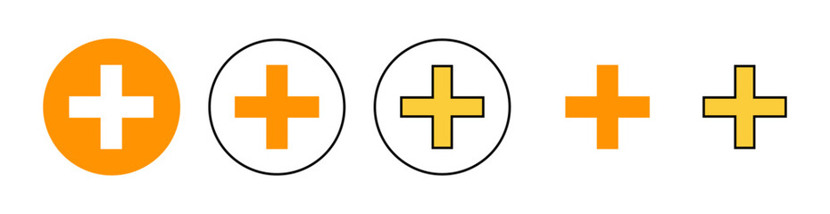 Plus Icon set for web and mobile app. Add plus sign and symbol