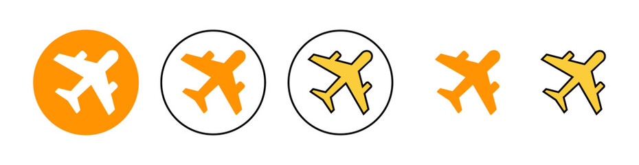 Obraz premium Plane icon set for web and mobile app. Airplane sign and symbol. Flight transport symbol. Travel sign. aeroplane