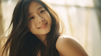 Obraz premium beautiful close up asian woman smile