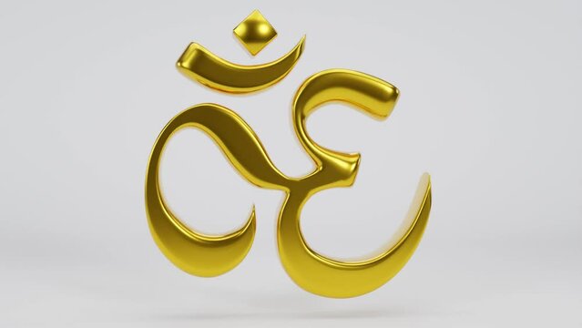 Om or Aum Indian sacred sound icon isolated on transparent background. Symbol of Buddhism and Hinduism religions. The symbol of the divine triad of Brahma, Vishnu and Shiva.	