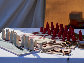 A photo a medieval chessboard