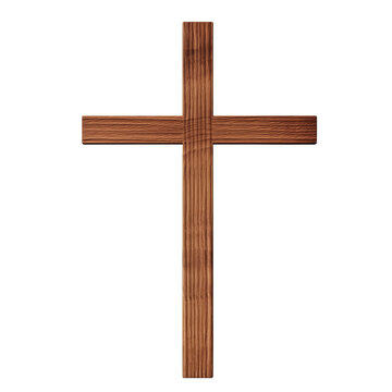 wooden cross isolated on white background