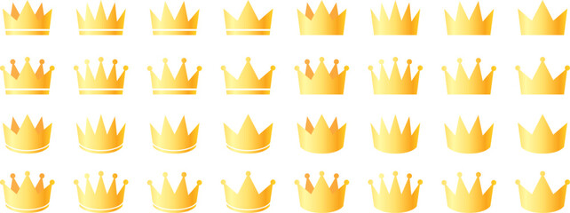 シンプルな王冠のベクターイラストセット - obrazy, fototapety, plakaty