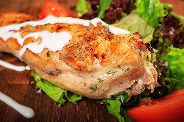 Chicken fillet grilled, Shallow depth of field
