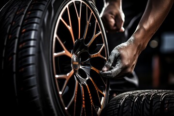 Expert tire repair and replacement service with vulcanization and maintenance solutions - obrazy, fototapety, plakaty