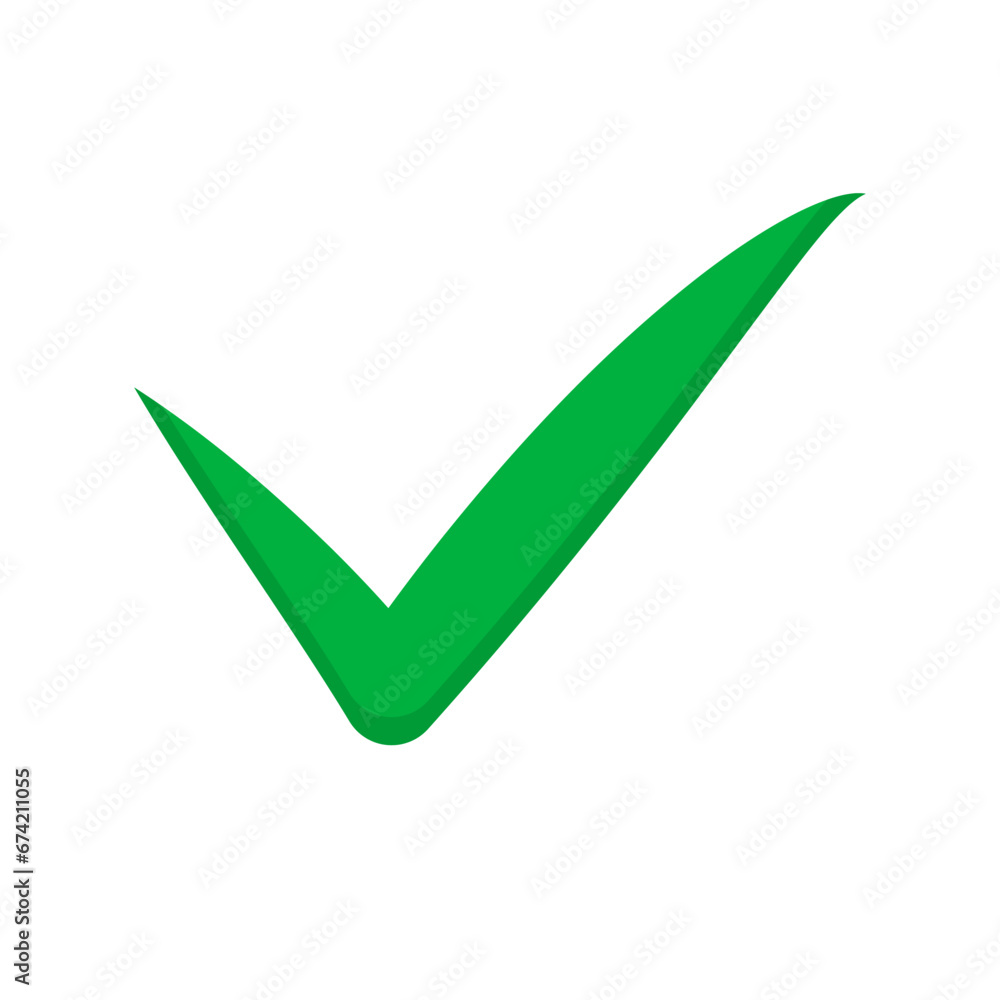 Poster check mark icon. done sign. permission. vector.