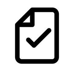 Simple check sheet icon. Completed work icon. Vector.